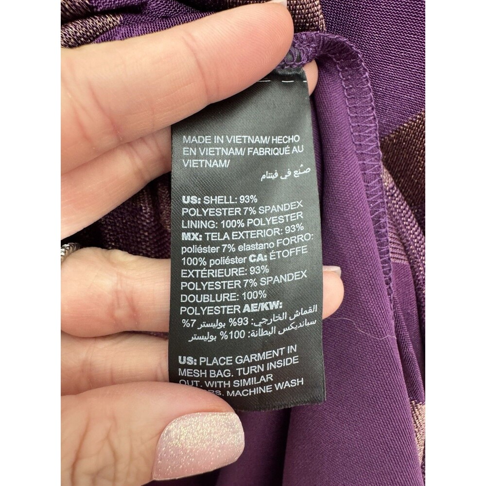 Chico's Traveler's 3 Women's Purple Shimmer Tank Top Shell Geometric  Zig Zag XL - Picture 6 of 9